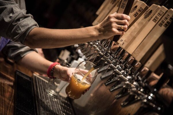 Great Falls Brewing - pouring from a tap